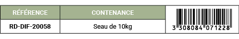 R F RENCE,CONTENANCE,￼,RD DIF 20058,Seau de 10kg