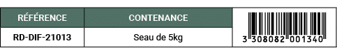 R F RENCE,CONTENANCE,￼,RD DIF 21013,Seau de 5kg