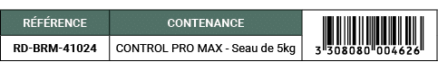 R F RENCE,CONTENANCE,￼,RD BRM 41024,CONTROL PRO MAX Seau de 5kg