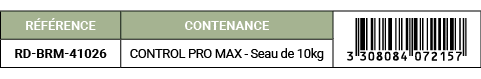 R F RENCE,CONTENANCE,￼,RD BRM 41026,CONTROL PRO MAX Seau de 10kg