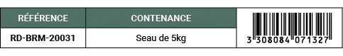 R F RENCE,CONTENANCE,￼,RD BRM 20031,Seau de 5kg
