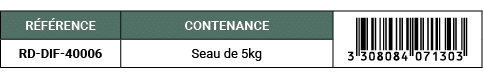 R F RENCE,CONTENANCE,￼,RD DIF 40006,Seau de 5kg