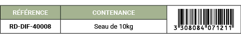 R F RENCE,CONTENANCE,￼,RD DIF 40008,Seau de 10kg