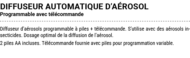 DIFFUSEUR AUTOMATIQUE D’A ROSOL Programmable avec t l commande Diffuseur d’a rosols programmable  piles + t l comman...