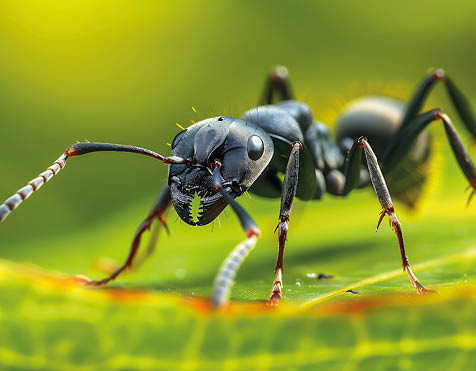 Formica fusca common black ant insect autom leave